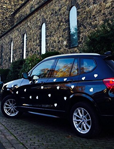 AUSWAHLANGEBOT Magnetherzen Magnetherz Hochzeits Schuck Valentinstag Magnetische Herzen in Rot Weiß Matt - Glänzend Schwarz selbstklebend (10 Stück, Weiß Matt)