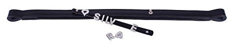 QHP Leder Stirnband Unique schwarz für wechselbare Buchstaben und Zeichen (Warmblut)