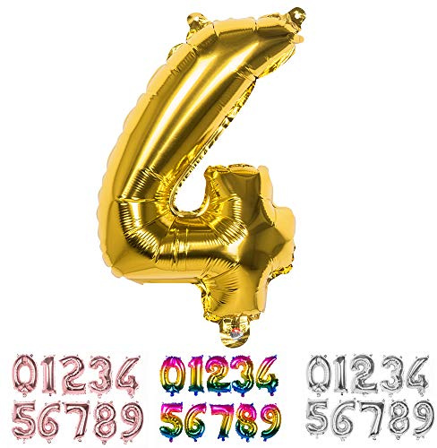 Boland - Folienballon Zahl, Größe 36 cm, Gold, Zahlenballon, Nummer, Ballon, Luft, Geburtstag, Jubiläum, Jubiläumsjahr, Lebensjahr, Überraschungsparty, Kindergeburtstag, Dekoration