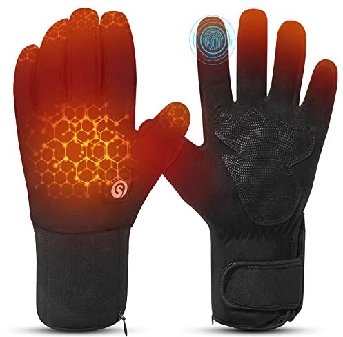 Sun Will beheizte Handschuhe Fahrradhandschuhe 7,4V 2200mAh wiederaufladbare Motorradhandschuhe elektronische Arthritis-Handwärmer Männer Frauen für Skifahren,Jagen,Angeln gegen Raynaud-Krankheit