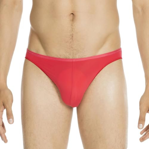 HOM Herren Plumes Micro Briefs Sportunterw sche, Rot, L EU