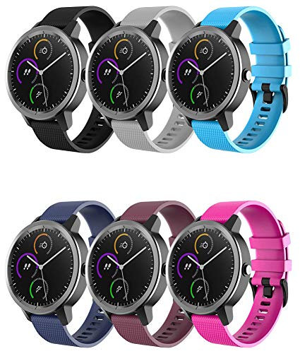 FunBand Compatible with Garmin Vivoactive 3 Strap, 20mm Soft Silicone Replacement Wristbands Fit for Garmin Vivoactive 3 Music/Forerunner 645 Music/Vivomove HR Smartwatch