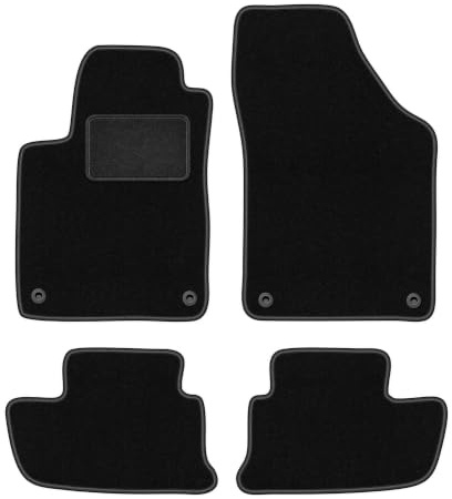 Velours-Fußmatten passend für Peugeot RCZ 2010-2015, Schwarz, LUX | passend für Coupé; Velours-Teppich (Polypropylen), ca. 6,5 mm; rutschfest, runde Befestigungen (Typ CP)
