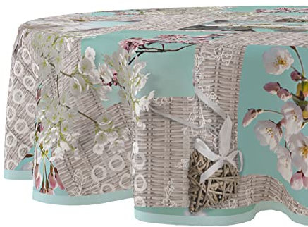 Tafelkleed rond dia 160cm PVC Blossom brocante