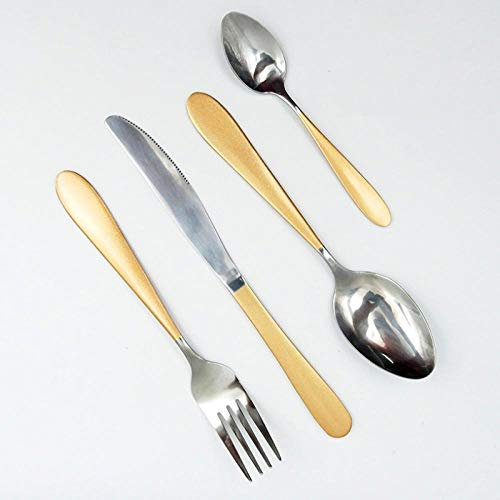 Ménagère en acier inoxydable Jaune Couverts en INOX Couverts de Table Cuillère Fourchette Fourchette Cuisine & Maison Ou un cadeau