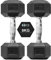 You vs You Hex Dumbbells Weights Pair for Home Exercise | 8kg Set of 2 Hexagonal Weight Rubber Encased for Home Fitness Gym Workouts Training Muscle Building & Conditioning | Unisex | Strength Fit