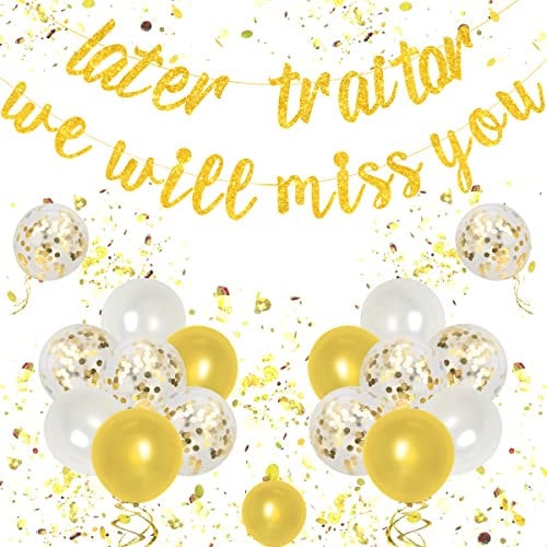 We Will Miss You Party Dekoration Geht Weg Schwarzgold Büromitarbeiter Abschiedsbanner Ruhestand, Later Traitor Dekoration Abschied, Herzlichen Glückwunsch, Viel Glück, Jobwechsel Deko