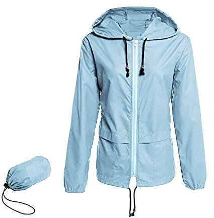 Bumplebee Veste de Pluie pour Femme Imperméable et Respirante Manteaux Imperméable Légère Coupe-vent Veste de Transition avec Capuche pour Cyclisme Camping Randonnée Activité en Plein Air