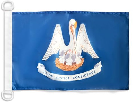 AZ FLAG Bootsflagge Louisiana 45x30 cm, Aussenverwendung - Bundesstaat Louisiana Bootsfahne Aus Gestricktem Polyester Mit Plastikringen