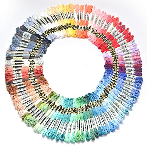 CENPEK Stickgarne, 100 Farben, Stickgarn, Kreuzstichgarn, Freundschaftsarmbänder, Bastelgarn, Regenbogenfarben