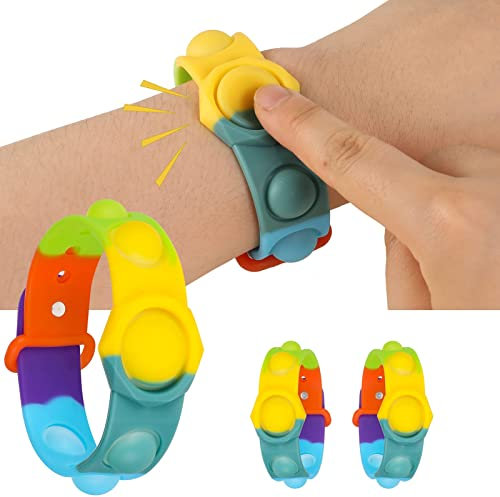 ZHIHUI Stressabbau Armband Zappelspielzeug tragbares einfaches Grübchen Sensorisches Zappel Armband Blase Armband Pop Stress Relief Sensorische Fingerspitzenspielzeuge für Kinder und Erwachsene