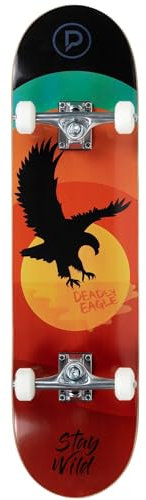 Playlife Skateboard Deadly Eagle, 31 / 8 - 79cm / 20,5cm, mit 50x30mm 95A Rollen, ABEC 7 Kugellager, Art. nr.: 880310