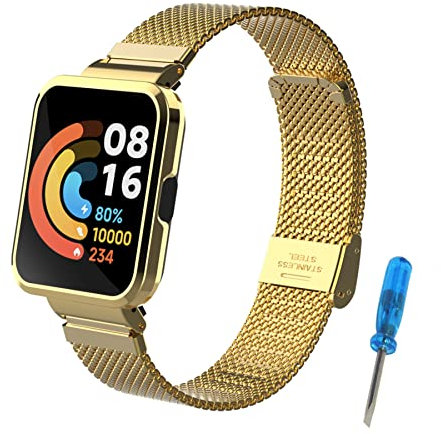 WindRen Armband Kompatibel mit Redmi/Xiaomi Watch 2 Lite, Metall Ersatzarmband Wasserdicht Edelstahl Replacement Armband Zubehör Uhrenarmband für Xiaomi Watch 2 Lite (Nicht enthalten Uhr)