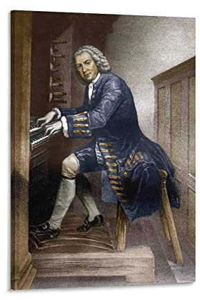 DUCCE Malerei auf Leinwand 60x90cm Johann Sebastian Bach Poster Dekorative Gemälde Familie Leinwand für Wanddekorationen Zuhause Wohnzimmer Schlafzimmer Kein Rahmen