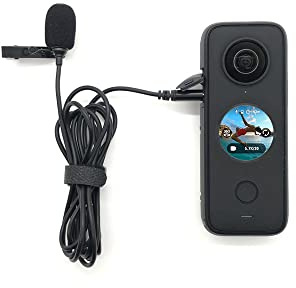 Compatible with Insta360 One X2 / X3 Type C Lavalier Microphone External High Fidelity Recording Microphone Cable 1.5 m Cable for Insta360 One X2 / X3 Camera Accessories Black (A463)