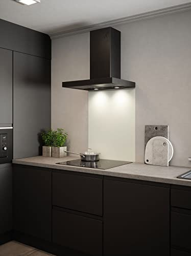 Generic Toughened Glass Kitchen Splashback 6mm, Matt White 600 x, 600mm | Handmade in the UK with peel-and-stick backing for simple installation behind hobs, plus a 5-year guarantee.