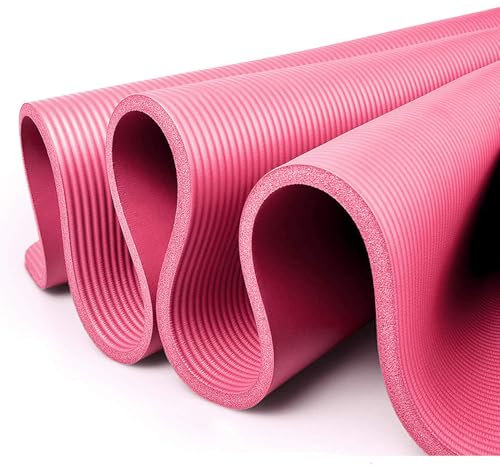 Yogamatte XXL Pilates - Trainingsmatte - Fitnessmatte mit Tragegurt - ideal für Pilates, Gymnastik und Yoga (Pink, 183 x 61 x 1,50 cm)