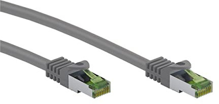 Goobay 61116 - CAT 8.1 Netzwerkkabel/LAN Kabel - Highspeed 40Gbits Patchkabel mit S/FTP PiMF Schirmung/grau / 2M