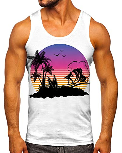 Zofedap Gym Tank Top Herren Hawaii Hemd Männer Sport Ärmelloses Shirts Fitness Muscleshirt Achselshirts Muskelshirt Trainingsshirt Tanktop Trägershirt Funktionsshirt Kompressionsshirt Herren Ärmellos