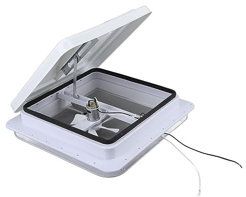 Ventilación de Techo de RV de 14 para Remolque Camper, Ventilación de Techo con Tapa Blanca con Ventilador de Ventilación de RV de 12 V Reversible, Cubiertas de Ventilación de RV