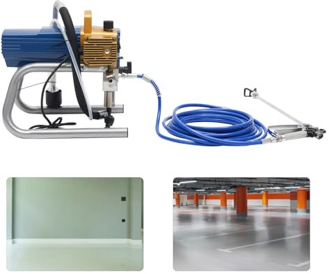 Sistema de pulverización de pintura de 1500 W, sistema de pulverización de pintura airless con cubierta de interruptor impermeable, 2,5 l/min, diámetro de pulverización 0,15 mm ~ 0,43 mm, extraíble