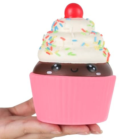 Anboor Squishies Kuchen Langsam Aufsteigendes Squishy-Spielzeug für Kinder Weicher Eiscreme-Kuchenduft Stressabbau Realistisches Lebensmittel Niedliches Druck-Squish-Spielzeug