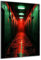 DARO Design - Wand-Bild auf 6mm HDF 30x20 cm Horror Grusel Gang rot grün Licht - Wand-Deko Bilder Geschenk
