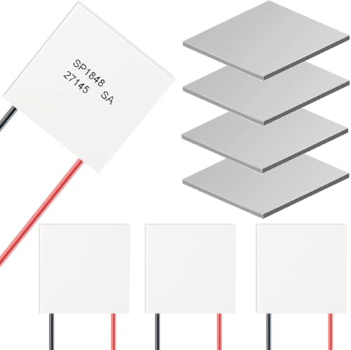 DAOKAI 4 pz SP1848-27145 Generatore di Energia Termoelettrico Dispositivo di raffreddamento 40x40mm 150 ℃ TEG Modulo Peltier con Guarnizione Termica in Silicone