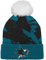 NHL Wintermütze mit Umschlag und Bommel, San Jose, Blau, Big Face Logo, OSFA (Jugend)