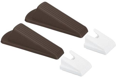 PATIKIL 2 Pcs Door Stoppers, Door Stop Doorstop Rubber Door Stopper Wedge Large Door Wedge Sturdy with Storage Box for Bottom of Door Floor Inside, Brown