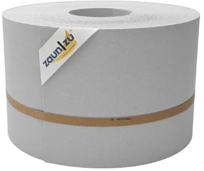 zaun|zu® Premium 50m Rolle Sichtschutzstreifen | genarbte Oberfläche | Lederstruktur | PP für Doppelstabmatten UV-beständiger Sichtschutz | Zaunblende | Made in Germany Lichtgrau, 50m