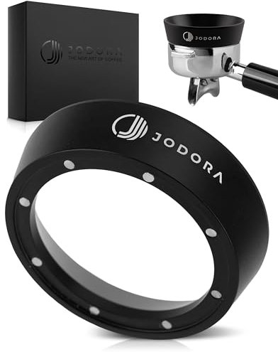 JODORA Dosierring 58mm - Sauberer Arbeitsplatz & Effektive Nutzung von Kaffeemehl - Stabiler Siebträger Dosierring 58mm magnetisch - Barista Zubehör (Schwarz, 58mm)