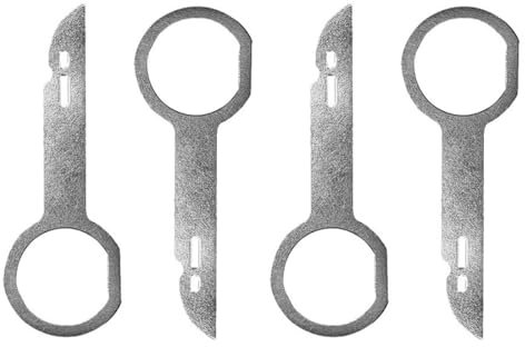 LAWALEISHE Radio Release Key Extraction Tool, 4 Pcs Car Radio Removal Tool Key Tool with Easy Grip Handle, Stainless Steel Radio Adapter Disassembly for Ford, Volkswagen, Mercedes Vehicles
