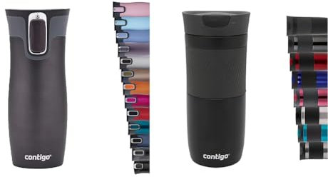 Contigo West Loop Autoseal Travel Mug, Stainless Steel Thermal Mug, Vacuum Flask, Leakproof Tumbler & Byron Snapseal Travel Mug, Stainless Steel Thermal Mug, Vacuum Flask, Leakproof Tumbler