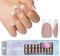 DMQ French False Nails Kit, 300Pcs Nude Brown French Press On Nails Short, Coffin French Nail Tips Acrylic Fake Nails, 15 Sizes Soft Gel Fake Nails for Women Girls Women White Tip Nail Art