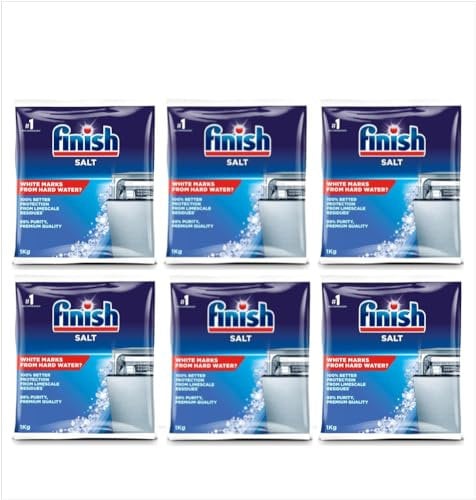 Finish Dishwasher Salt Box, 6kg, Prevents Limescale Build Up, Effective against Hard Water (6 x 1kg)