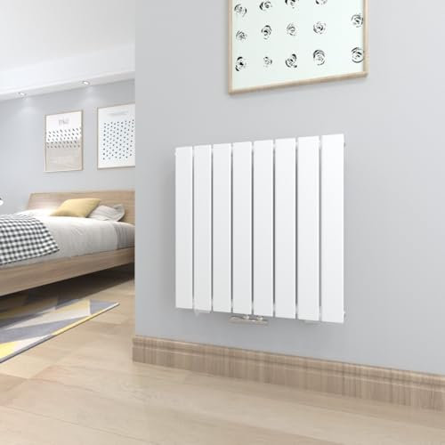 T&K Heizkörper Flach 630x616mm Weiß Einlagig Design Heizkörper, Horizontal Moderne Paneelheizkörper Badheizkörper Für Seitenanschluss Heizung