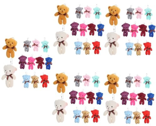 Hohopeti 60 Pièces Porte-clés Ours en Peluche Porte-clés Animal en Peluche Charmes De à Ours Mini Peluches Petits Oursons Porte-clés Ours Charmes Mini Oursons Pelucheux Coton PP