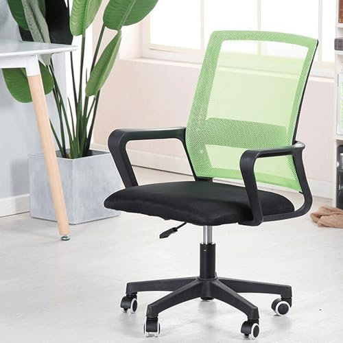 Ernqi Sedia Ufficio Gaming Scrivania Office Chair Ergonomica Poltrona Girevole-Altezza Regolabile,Rotazione 360°,Supporto Posteriore In Rete Traspirante,Cuscino Del Sedile In Lattice (Green,B)