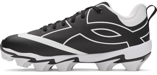 Under Armour Leadof Icon Low Rm Jr Baseball Cleats Boys' Trainers, 001 Black White, 11.5 UK Child