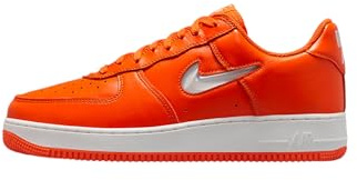 NIKE - Sneakers AIR Force 1 Low Retro COTM LTR en Cuir, Orange-Blanc (7.5)