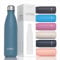 WATERSY Stainless Steel Insulated Water Bottle, Double Walled Metal Vacuum Flask Keep 24 Hrs Cold & 12 Hrs Hot Thermal Metal Sports Bottles 500ml BPA Free for Outdoor, Work, Gym, School (Smog Blue)