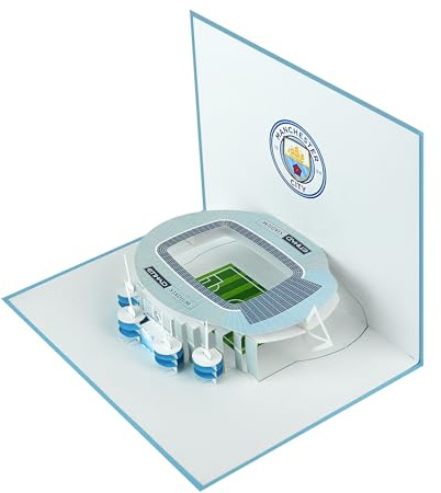 Man City F.C. 3D Pop Up Geburtstagskarte Man City 3D Pop Up Stadion Innen Etihad Stadion Karte Perfekt für Grußkarten, Geburtstagseinladungen und einzigartige Fußball Geschenkkarten