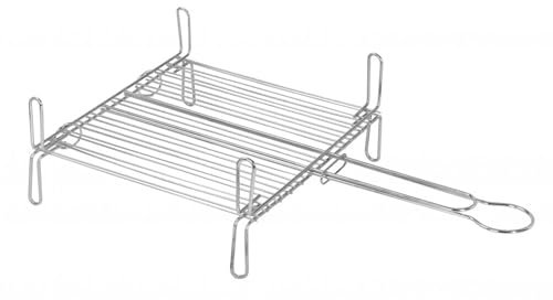 HR Hogar - Parrilla para Barbacoa de Acero Zincado Doble, 35x35 cm - Fabricado en Europa - Regalo Aceitera - Fácil Limpieza, Resistente y Duradera