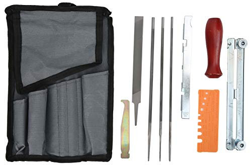 Locadence 10Pcs Chainsaw Spitzer Kit, Blue Chainsaw Ketten Spitzer, Runde Rechteck Kettensaw Datei Kit, Kettensäk Datei