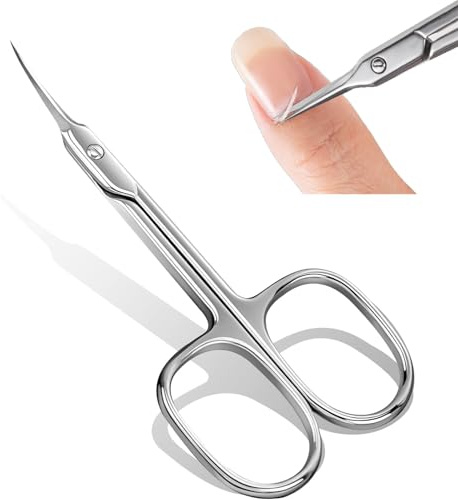 Forbici per Cuticole Professionali in Acciaio Inossidabile, Taglia Cuticole Extra Affilato per Manicure - Rimozione Pelle Morta e Cuticole con Precisione, Design Ergonómico