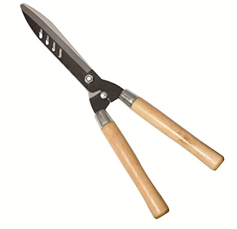 VGVSBG Gartenheckenschere, Gartengeräte, geschmiedete Heckenschere, antihaftbeschichtete Stahlklingen, 20-Zoll-Heckenschere, Holzgriff, leichte Garten-Heckenschere