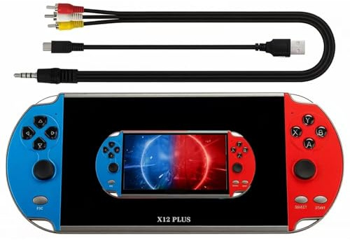 X12 Plus Retro Handheld Game Console-7-inch Large HD Screen, 10,000+ Classic Games, Portable Gaming Device with Dual Joysticks, Supports MP3/MP4/TV Output, for Kids & Retro Fans