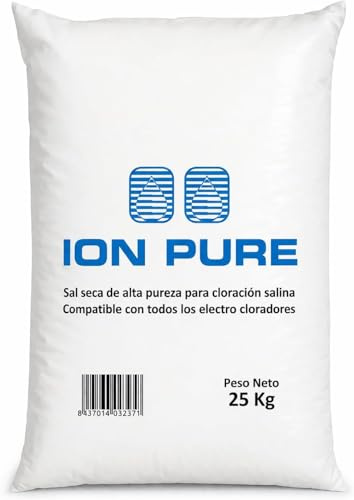 Pack de 4 Sacos de Sal para Piscinas Ion Pure 25 kg - Sal Piscina Cloracion Salina - Agua Clara en Piscinas, SPA y Jacuzzis (4)