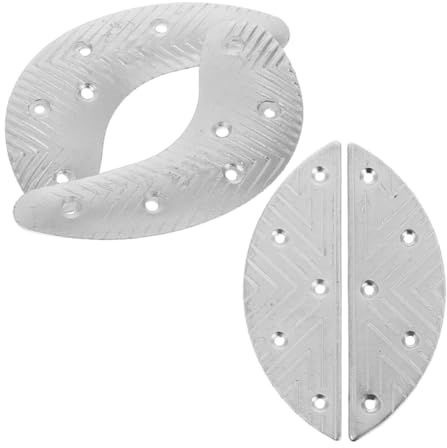 SHOWERORO Outil de réparation talons chaussures, 2 paires fer métal, semelles anti-usure pour bottes homme, patchs demi-lune et croissant, protection talon
